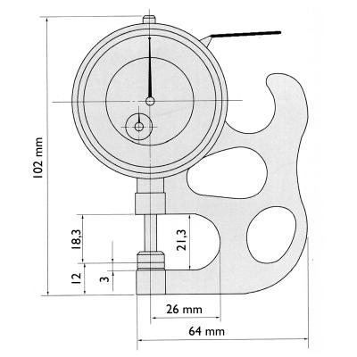 Tjockleksmätar 0-10 x 0,01 mm